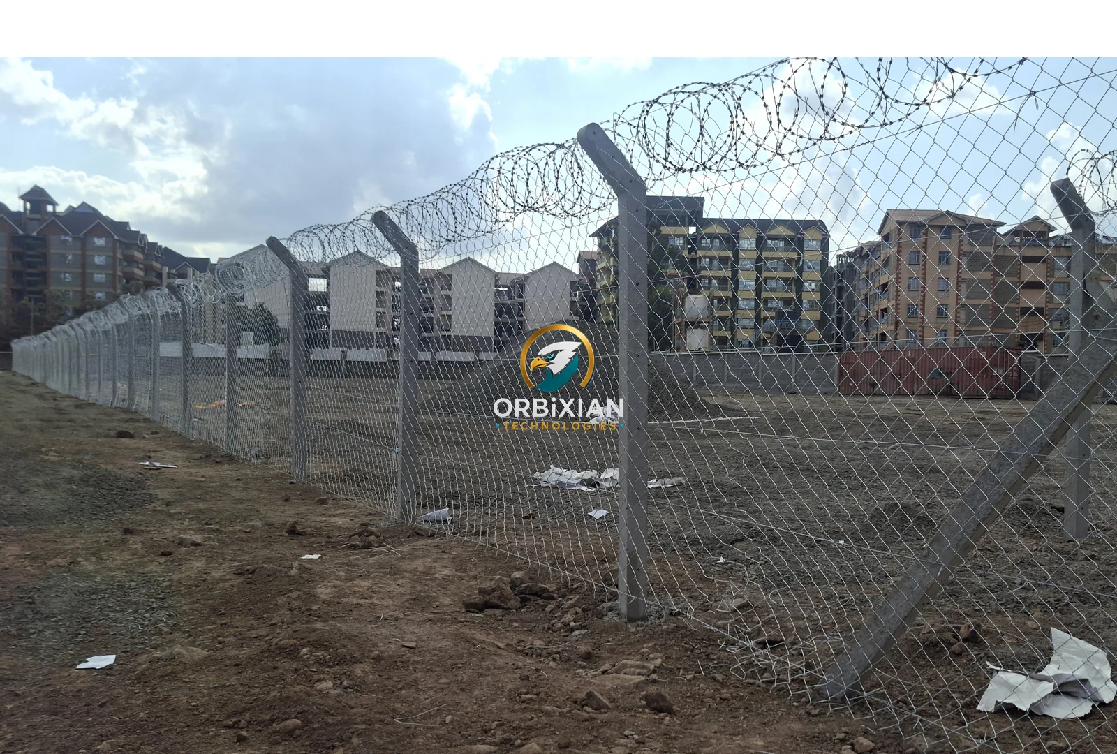 8ft chainlink fence installation in Kitengela Athi River with precast concrete posts and concertina razor wire