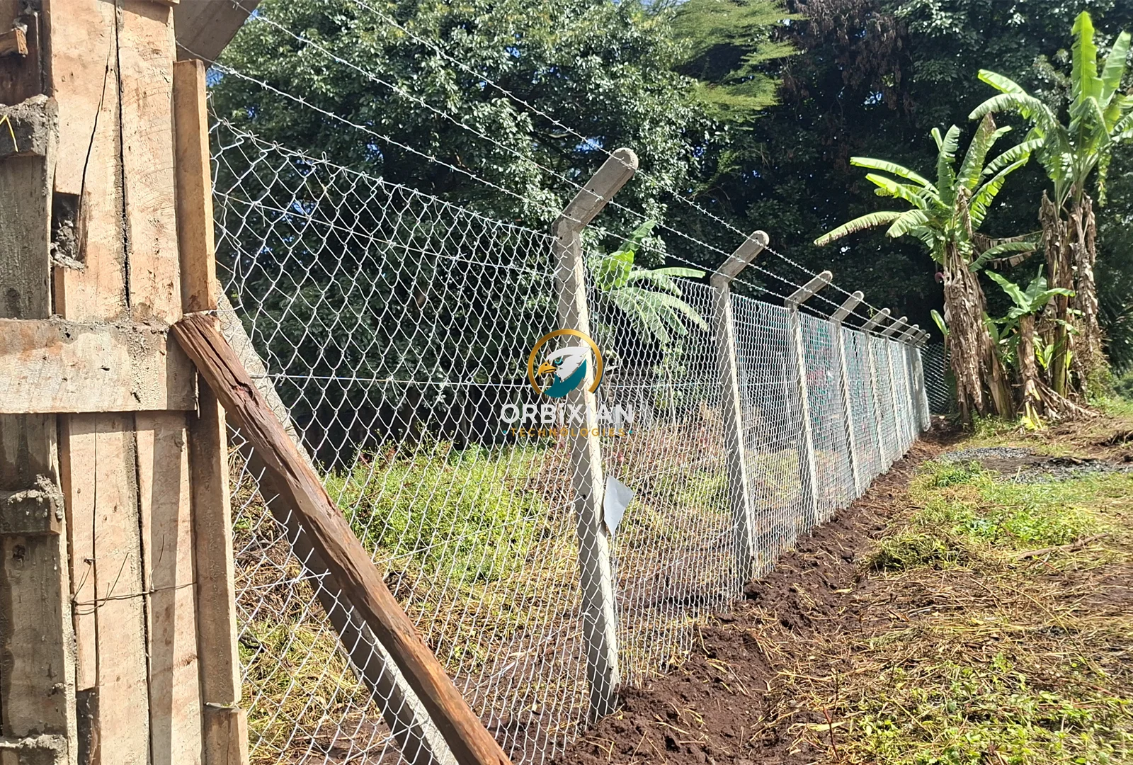 Chainlink fencing in Lower Kabete with precast concrete poles spaced 3 metres apart